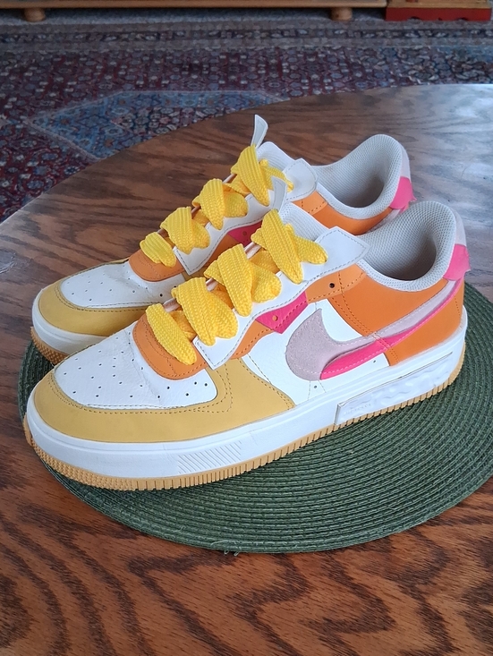 Nike Shoes - Nike Air Force 1 Fontanka Vibrant Yellow Orange Pink Sneakers Women's Size 12